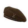 Retro Stylish Beret For Women Sweet Look With Embroidered Detail Chain
