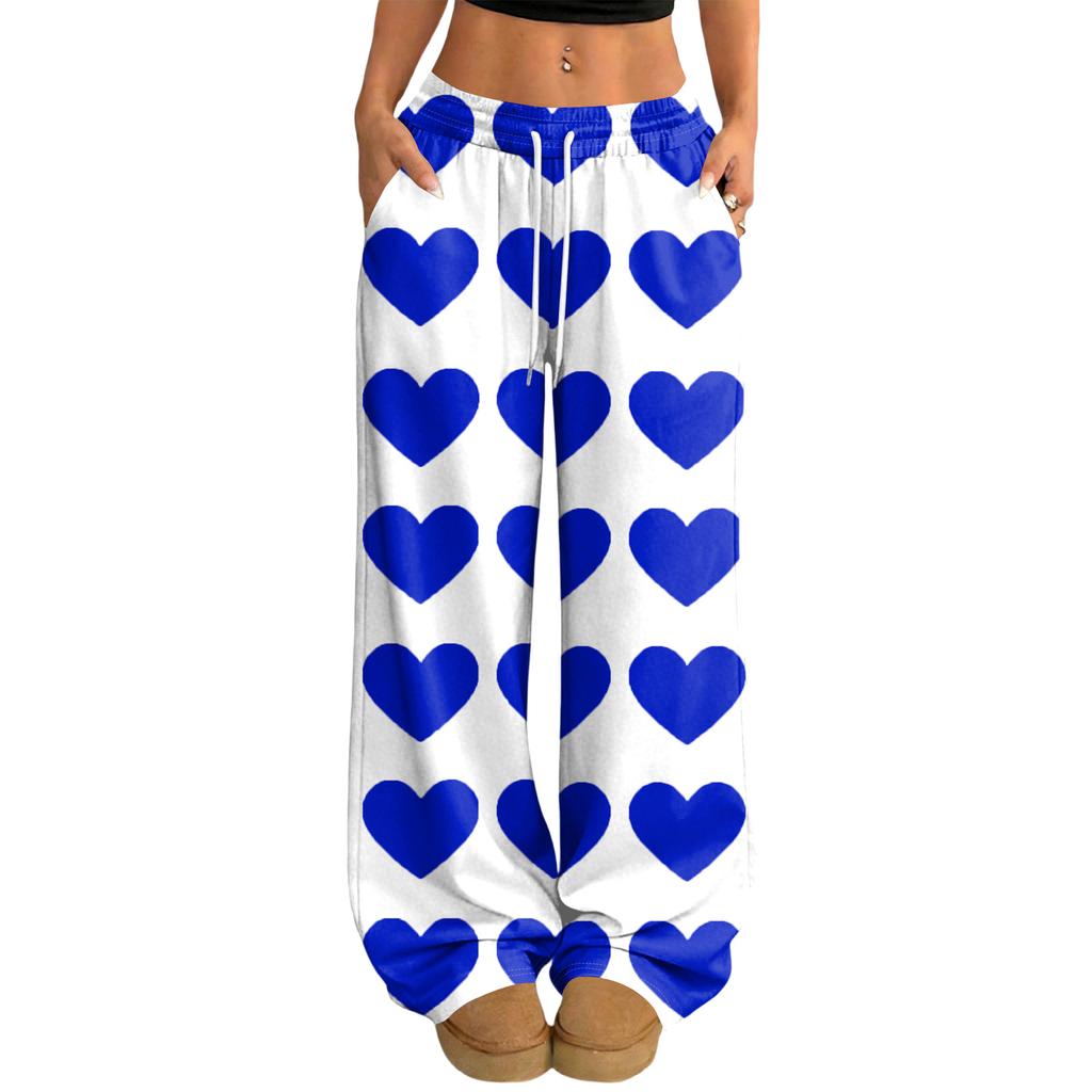 Women's Casual And Fashionable  Elastic Waist Loose Wide Leg Pants