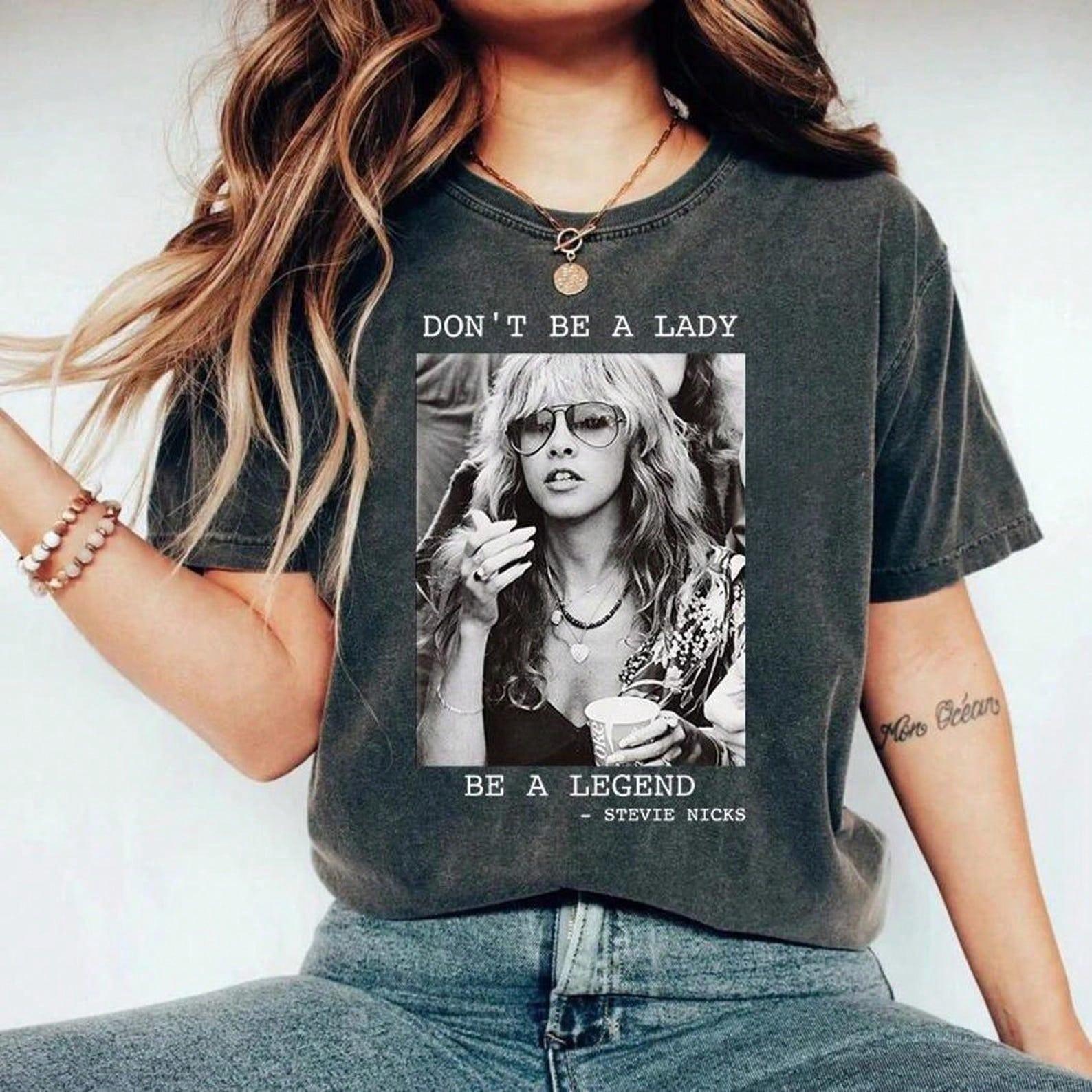 

Plus Size Summer Womens Vintage Stevie Nicks TShirt Cotton Breathable Stylish Versatile Street Style Oversized XL