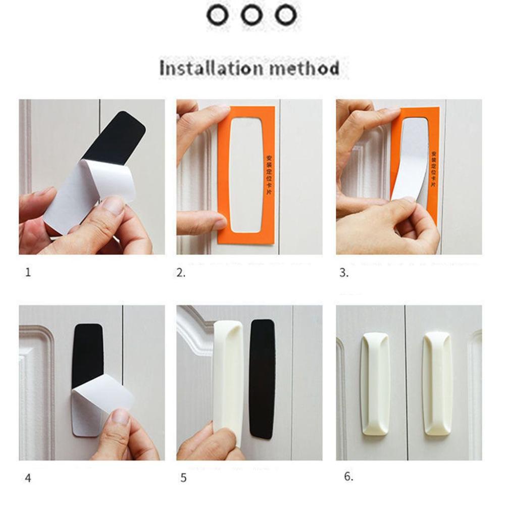 Bar Shape with Back Glue Wardrobe Decor Dresser Knob Paste Handles Furniture Hardware Drawer Knobs