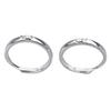 1 Pair of 925 Sterling Silver Ring Engagement Wedding Marriage Couple Rings Valentine Day Gift Adjustable Open Type
