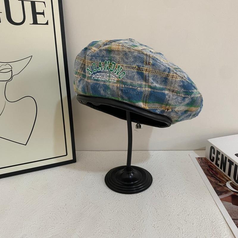 JYL TS DIY Washed Denim Cap Unisex Summer Vintage Distressed Sun Hat Cotton 1222Mao11744 яркий фиолетовый