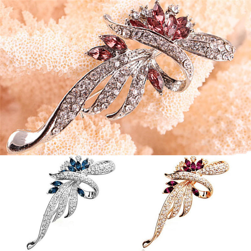 New Shining Crystal Brooches Lovely For Female Retro Fashion Women Jewelry Gift