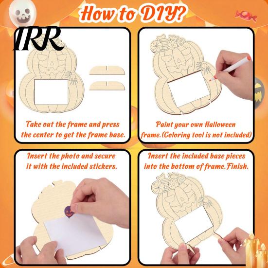 Customizable Wooden Picture Frame Pumpkin DIY Photo Frame, Halloween for Kids Crafts, Unfinished Wood Decor Hollow Party Tabletop Display Holiday Gift