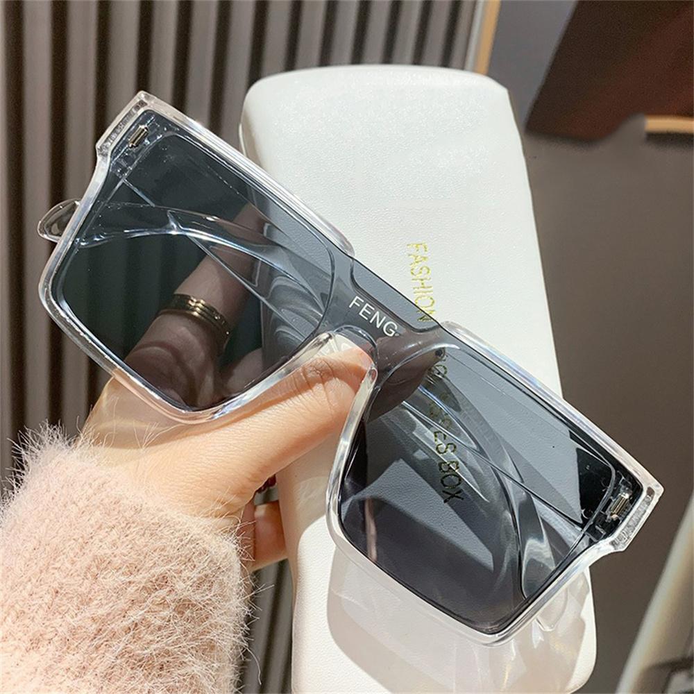 1Pc Fashion Oversized Square Sunglasses Women Men Retro Mirror Lens Eyewear Shades UV400 Protection Punk Sun Glasses New