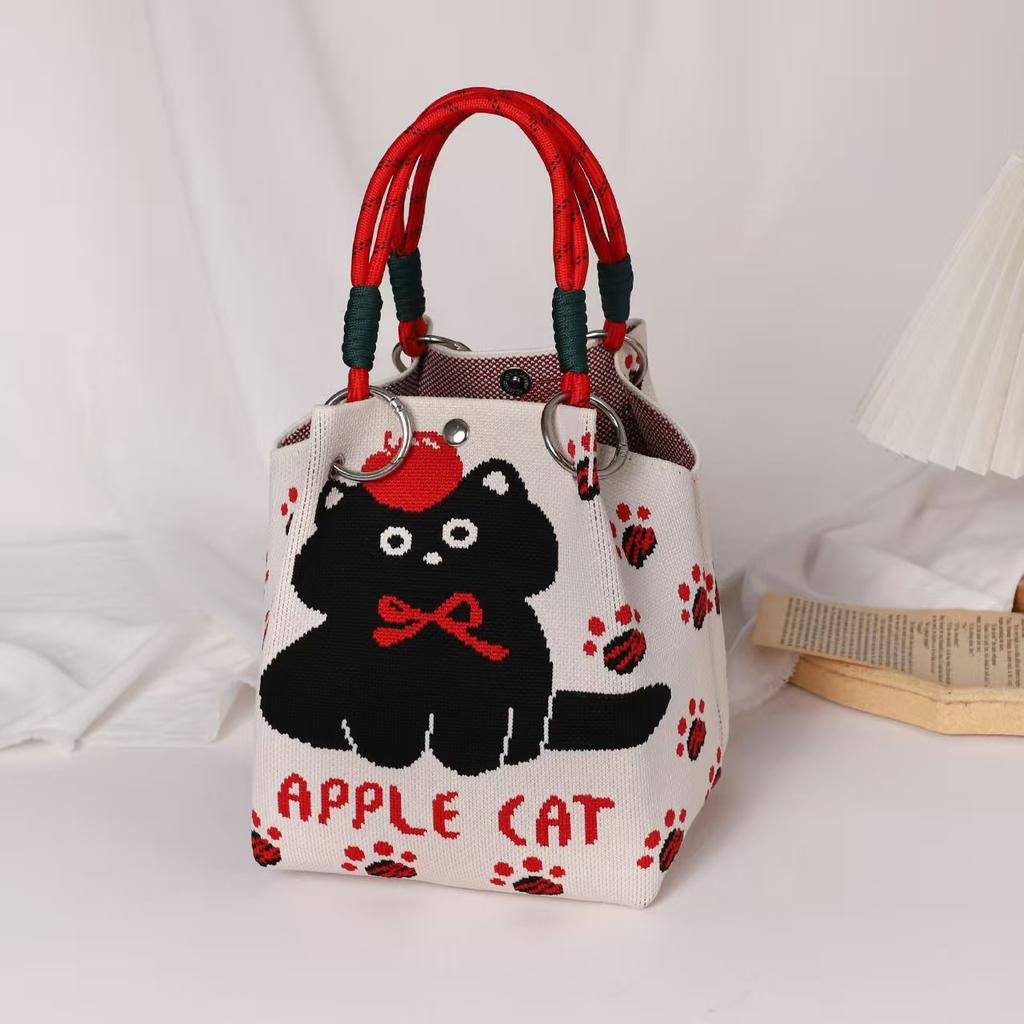 New Woven Ring Buckle Bag Knitted Bag Three-dimensional Magnetic Buckle Handbag Handbag Handbag Knitting