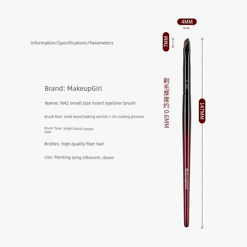 Charming Girl N42 Zhu Glaze Small Size Blade Eyeliner Brush Fiber Wool N42 Small Sickle Eyeliner Brush