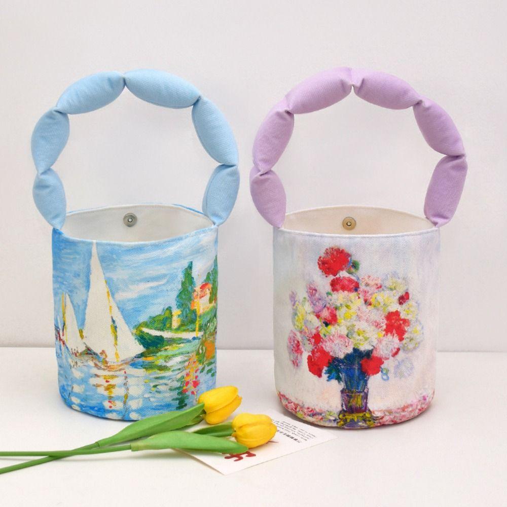 

Холщовая сумка-ведро Портативная сумка для обеда Подарочная сумка-тоут