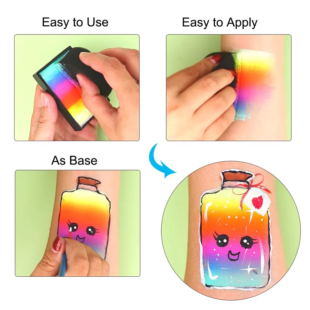 Facial painting sponge, art painting sponge, black makeup sponge block, water droplet semi-circular sponge