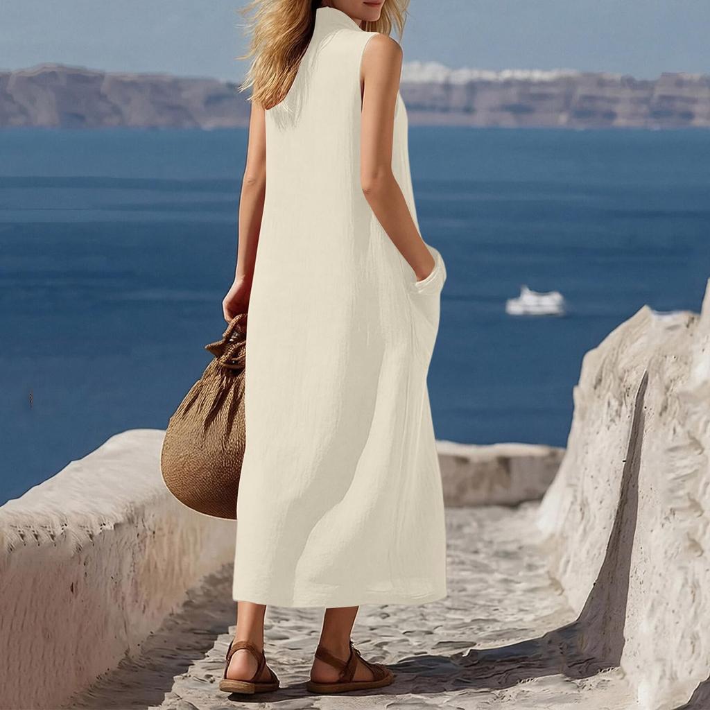 Summer Dresses for Women 2026 Button Down Sleeveless Midi Dresses for Women Casual Dresses for Women Graduation Dress