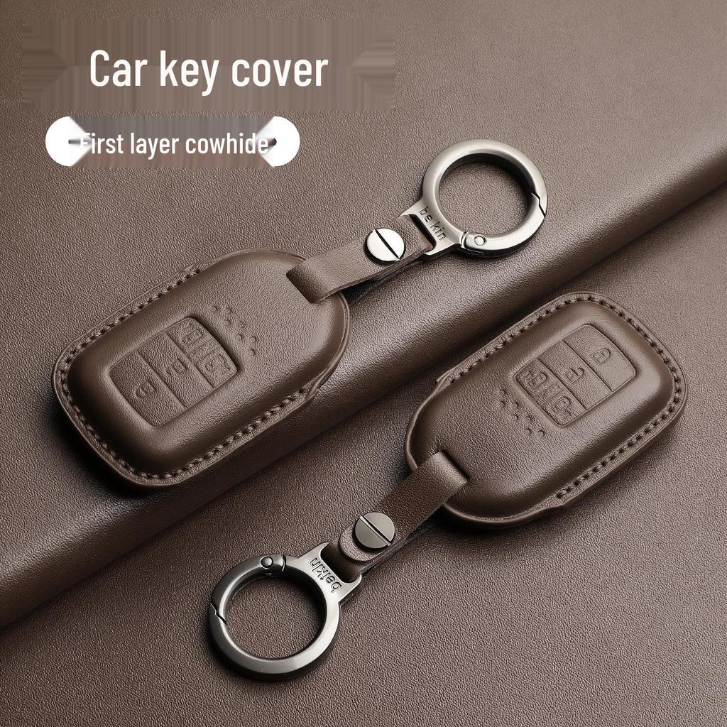 Genuine Leather Key Case for Honda Models: Binzhi, Odyssey, Accord, Civic, Lingpai, Fit, Haoying