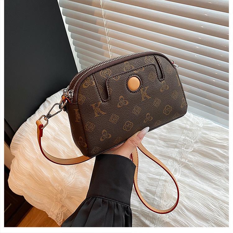 2025 Women's Luxury Double Layer Crossbody Bag - Large Capacity Phone Bag with Advanced Print and Zipper