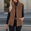 Women S Casual Turn Down Collar Zip Up Vest