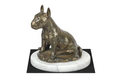 Bull Terrier, Bully III – Dog Figurine, Statue On White Marble |