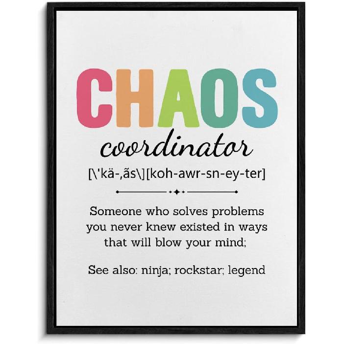 Funny Office Framed Canvas Wall Art Panic at the Desk-O Poster Print Wall Decor Mental Health Minimalist Painting Home Office Bedroom Decoration