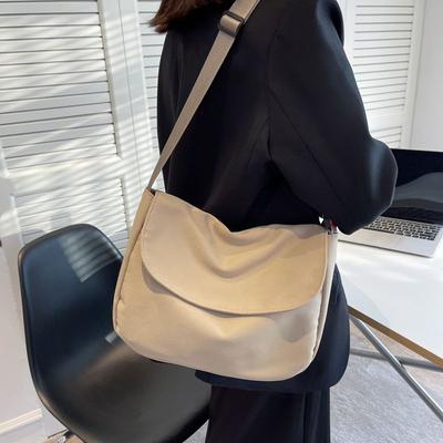 INS Simple Solid Color Versatile Shoulder Crossbody Bag Chic Literary and Artistic Forest Small Fresh Messenger Bag Women