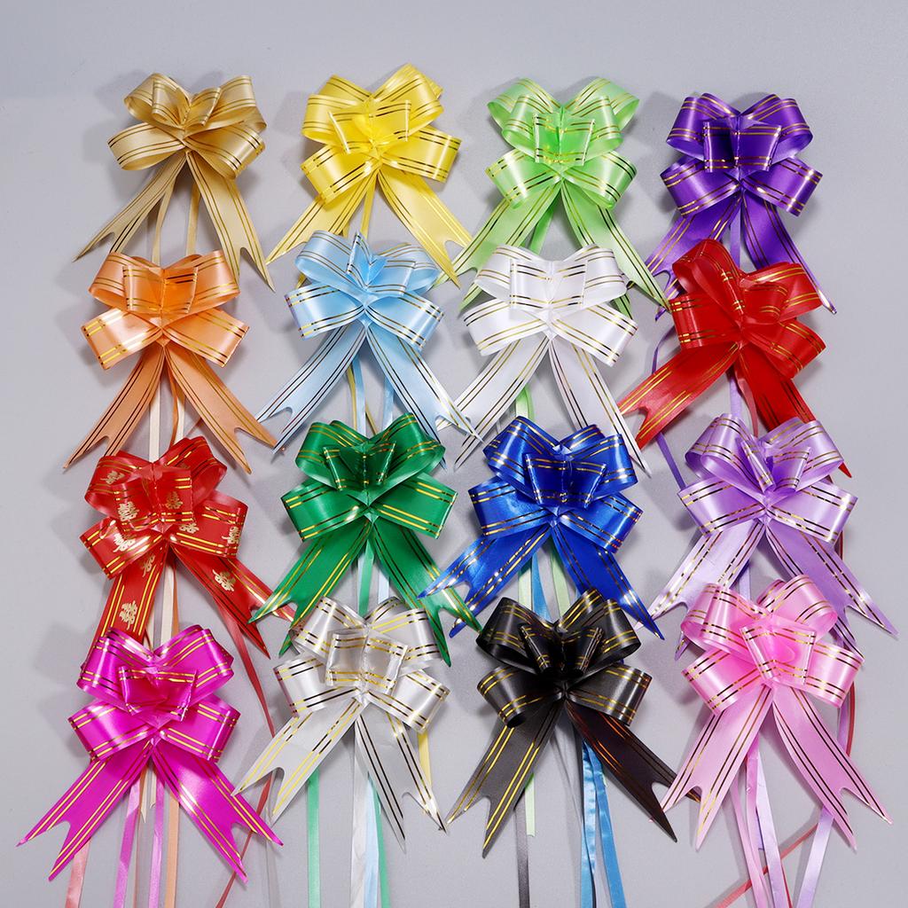 20pcs/lot Colorful Pull Bows Flowers Ribbon Gift Packaging Bow Party Birthday Halloween Christmas Decoration Bow Gift Decoration