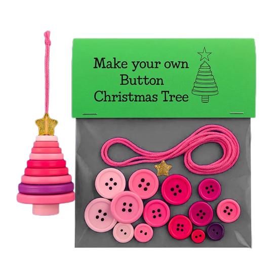 DIY Christmas Button Ornament Button Snowman Xmas Tree Decoration Kit Hanging Button Santa Claus Craft Set for Kids Adults Festive Home Decor