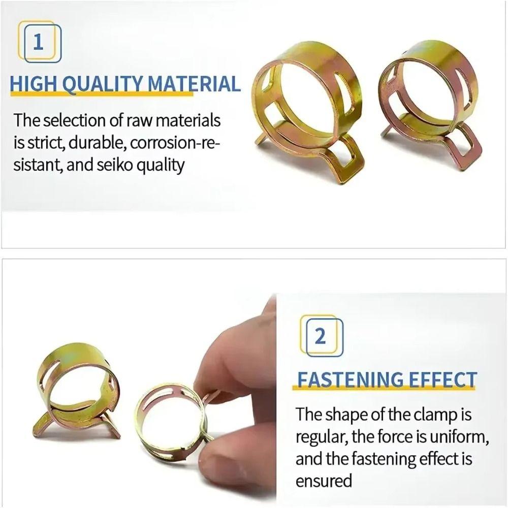 100Pcs 6-17mm Car Truck Spring Clips Spring Driven Water Pipe Fastener Air Tube Clamp  Metalworking
