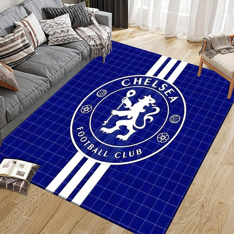 Chelsea F.C Flannel Pattern Square Carpet,Area Rug,Carpet Rug for Living Room Bedroom Sofa Playroom Decor,Non-slip Floor Mat