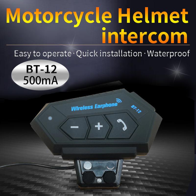 Motorcycle BT Helmet Headset Wireless Hands-free Call Kit Stereo Anti-interference Waterproof Music Player Speaker