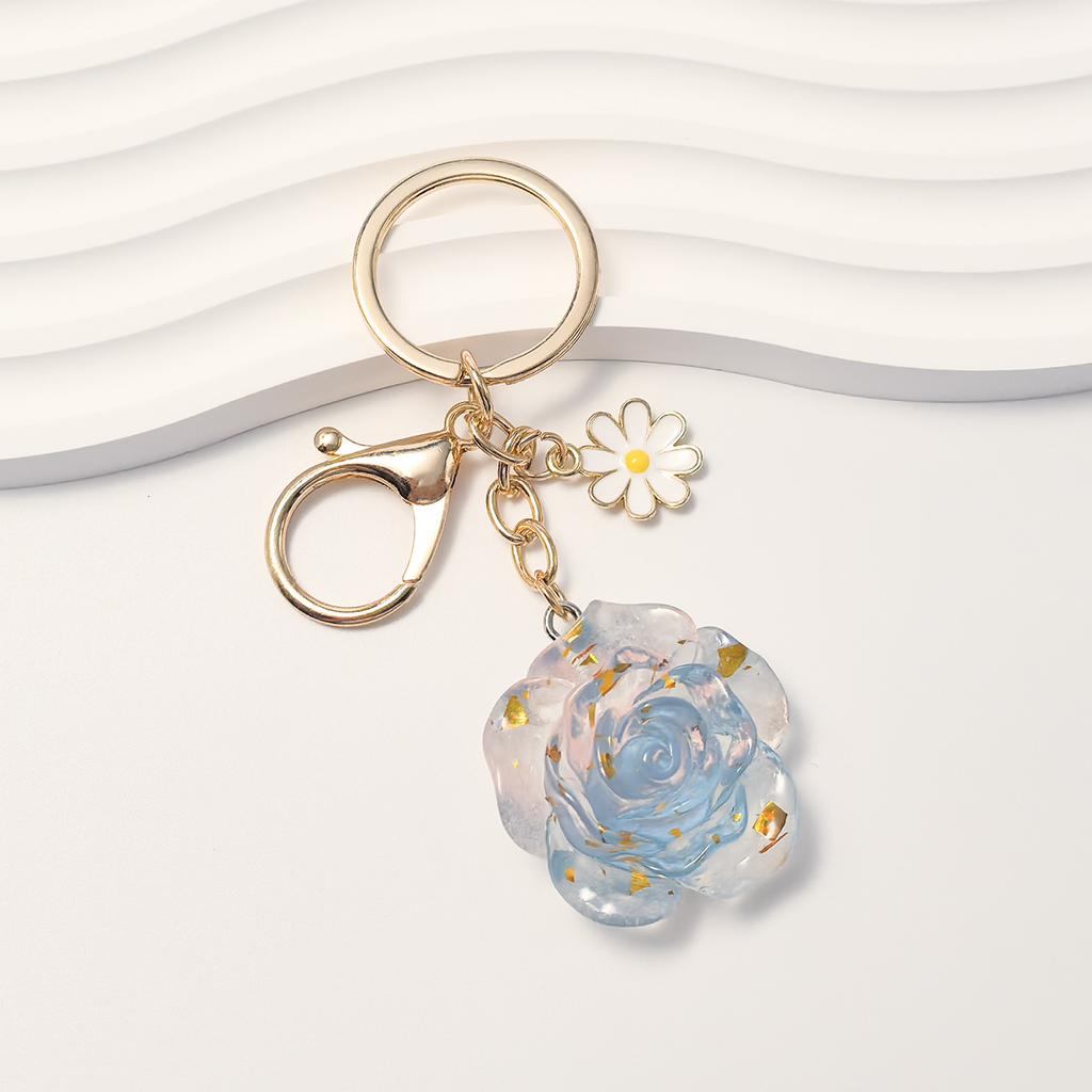 Rose Keychain Simple Daisy Pendant Keychain Floral Bag Accessories Couple Family Keychain Pendant