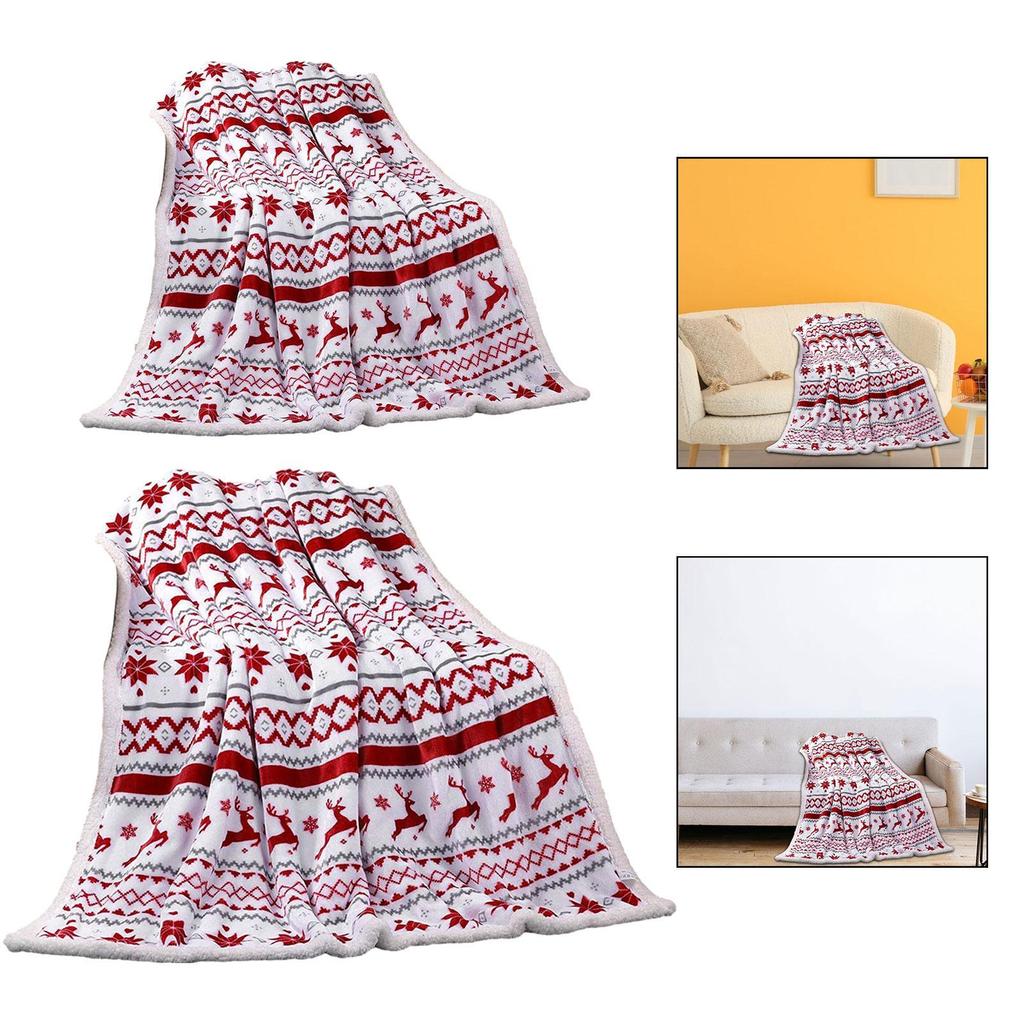 Christmas Decoration Blanket Winter Holiday Blanket for Watching TV Multipurpose Flannel Fleece Blanket