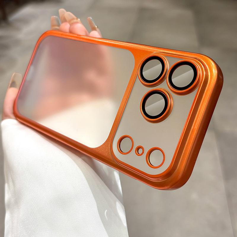 Frosted Electroplating Suitable for IPhone 17 Mobile Phone Case Comes with Lens Film Apple 17 ProMax Protective Case