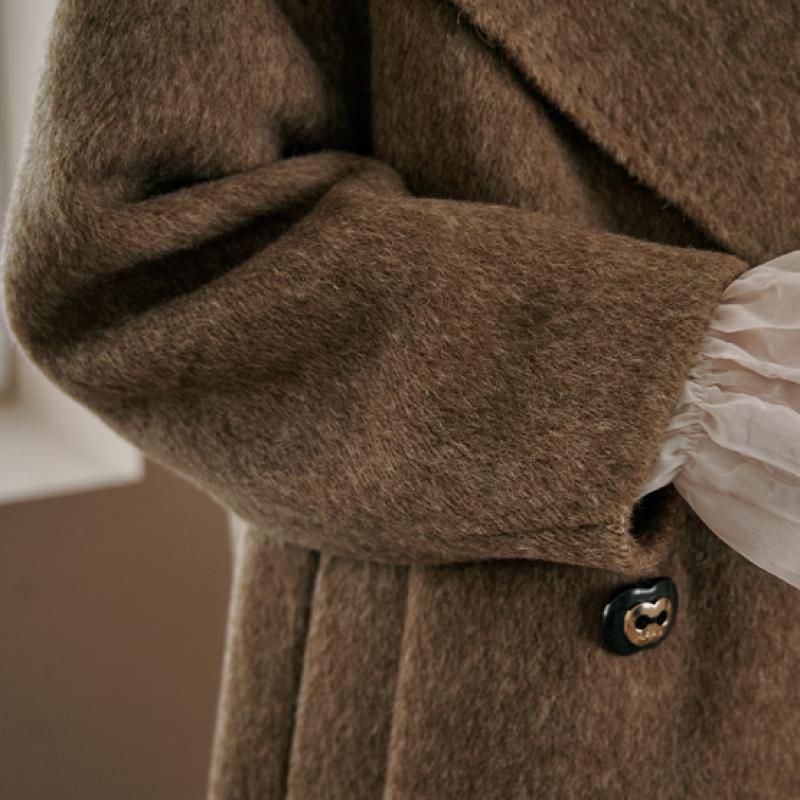 Maxza Mohair Wool Blend Handmade Cocoon Double Long Coat Zd12hc011nh