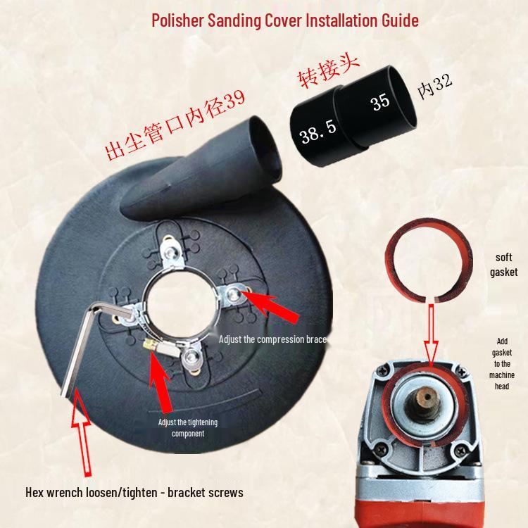 Bobang 180° Dust Cover for 7" Angle Grinder - Concrete Grinding & Polishing Vacuum Attachment