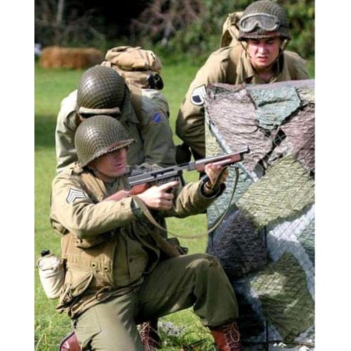Heavy-duty US Military M-1 Steel Military Helmet, WWII Early Model, for Survival and Airsoft, Includes Band and Helmet Net, 3-Piece Set