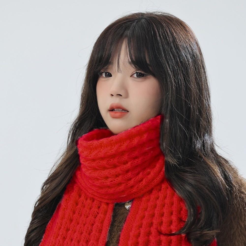 2Pcs Korean Style Neck Guard Hat Set Thicken Warm Scarf Trendy Knitted Hat Scarf  Winter Autumn