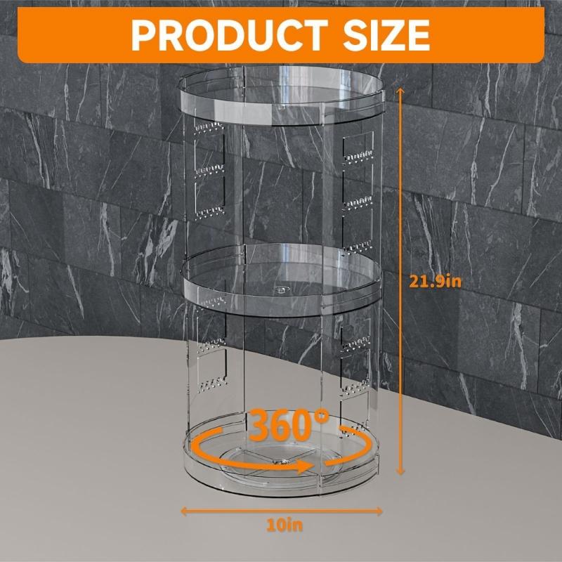 360 Degree Rotating Cosmetic Storage Organizer Skincare Stand Multilayered Acrylic Rack for Makeup and Beauty Tools