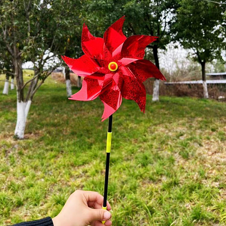 Colorful Polka Dot & Stripe Sequin Pinwheel Toy for Kids - Outdoor Fun