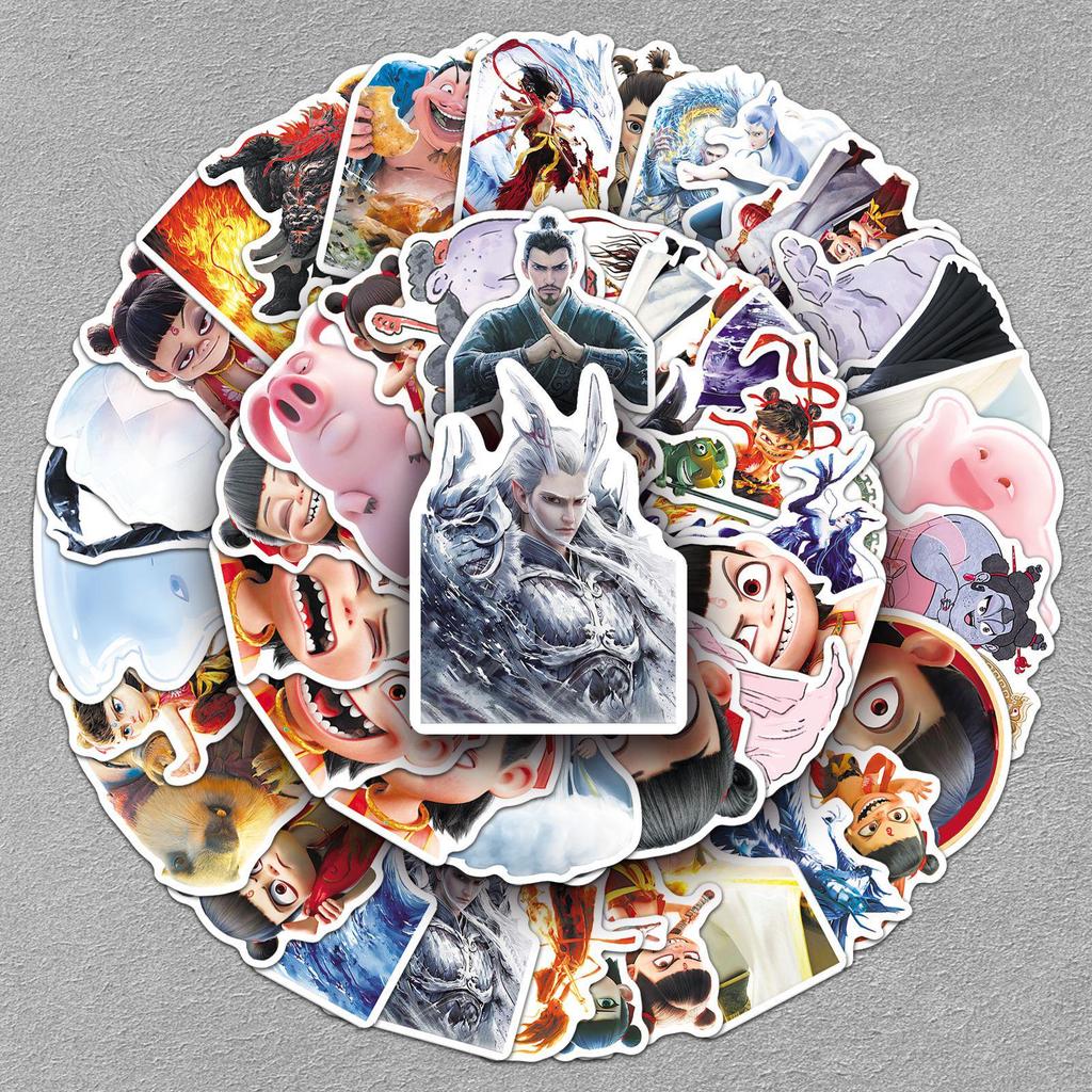 Nezha Myth Lotus Stickers: 60 Sheets for Cup, Journal, Car Decor