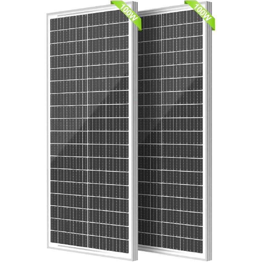 RVPOZWER 100W 12V Solar Panel 12BB Monocrystalline High Efficiency Module for Roof Mount Off Grid Power System Wholesale 4