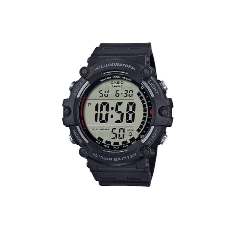 

Casio Youth Series Round Digital Outdoor Fashion LCD Display Quartz Movement Resin Strap Watch Men watches Black AE-1500WH-1A Regular Watch Box,Black Strap