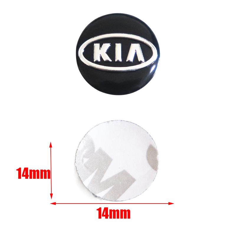 50 pièces 100 pièces Vente chaude ancien 16 mm 14 mm 3D Aluminium Logo de voiture Porte-clés Décoration Emblème Autocollant Badge de clé de voiture Accessoires Pour kia aim365
