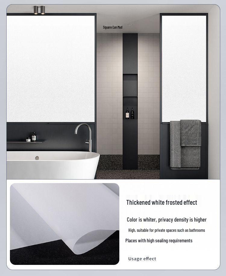 יריעת פרטיות מזכוכית חלבית שקופה לאמבטיה ומקלחת