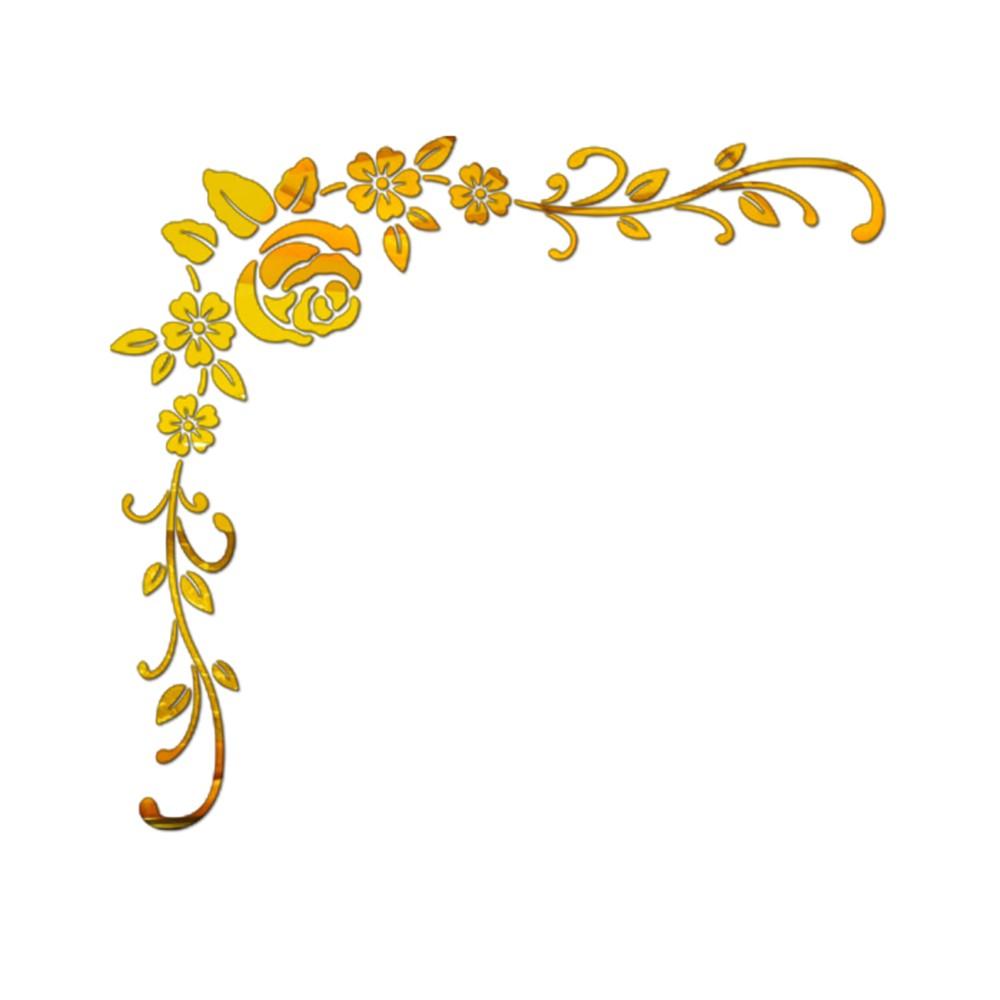 Corridor Wall Sticker Living Room Background Mirror Flower Art Acrylic
