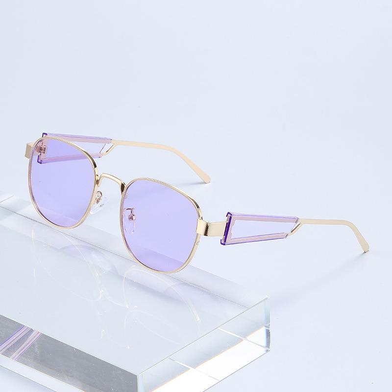 Latest Metal Vintage Square-framed Sunglasses For Trendy Male And Female Trendy Mirror-like Street Style 2424 Durable