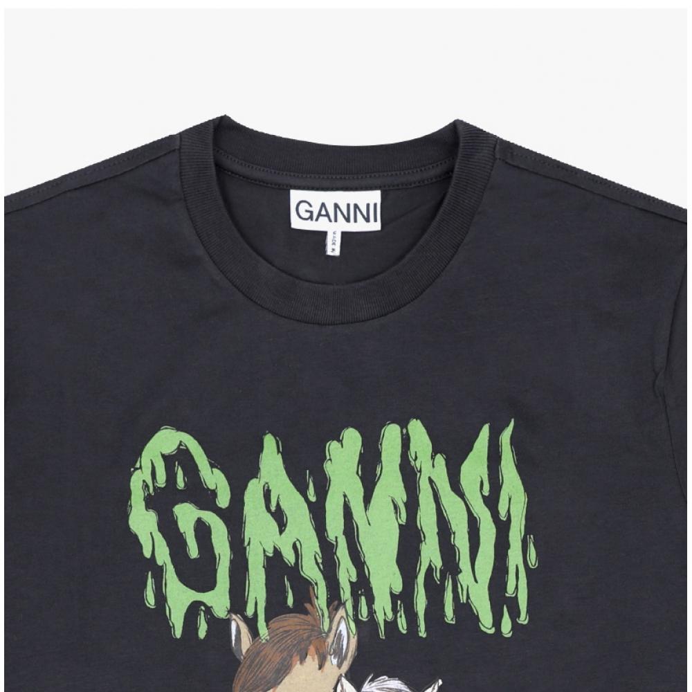 T-shirt da donna Ganni 252 Logo Pony A1050048