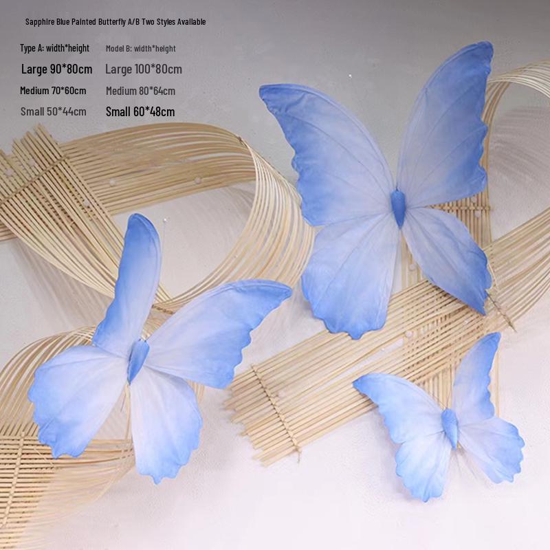 3D Painted Butterfly Wedding Backdrop with Scenery and Props for Photography and Décor