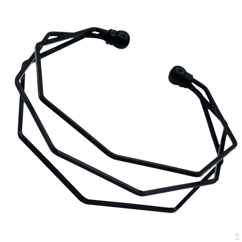 

Elegant Womens 3-layer Open Cuff Metal Bangle Wristband Bracelet Jewellery чёрный