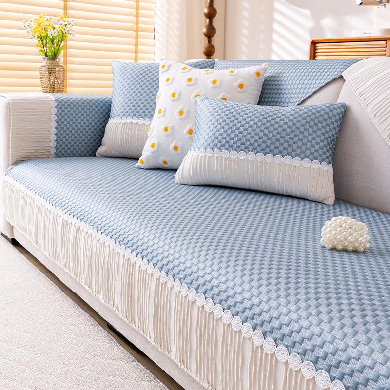 

2025 новый крутой диванный подушка Doudou летний летний диванный коврик подушка для сиденья фиксированный нескользящий чехол чехол ткань 70*210