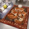Fox Family Rug - Cozy Living Room Carpets, Nature Themed Area Rugs, Wildlife Animal Print Home Decor Skid Resistant Carpet