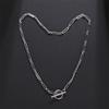 1pcs Fashion Minimalist Stainless Steel Jewelry Round Clasp Simple Vintage Metal Paperclip Bamboo-Pattern Chain Necklace