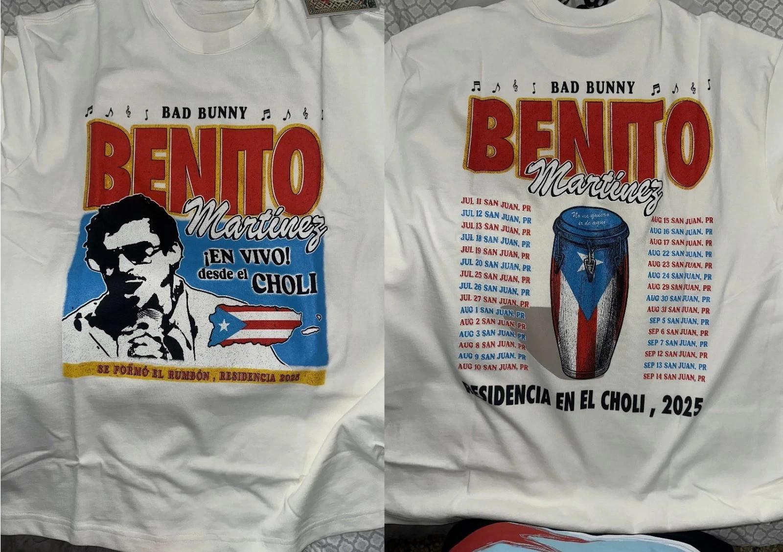 Bad Bunny DTMF Merch Residencia Tour 2025 short sleeve 2 side shirt XXL