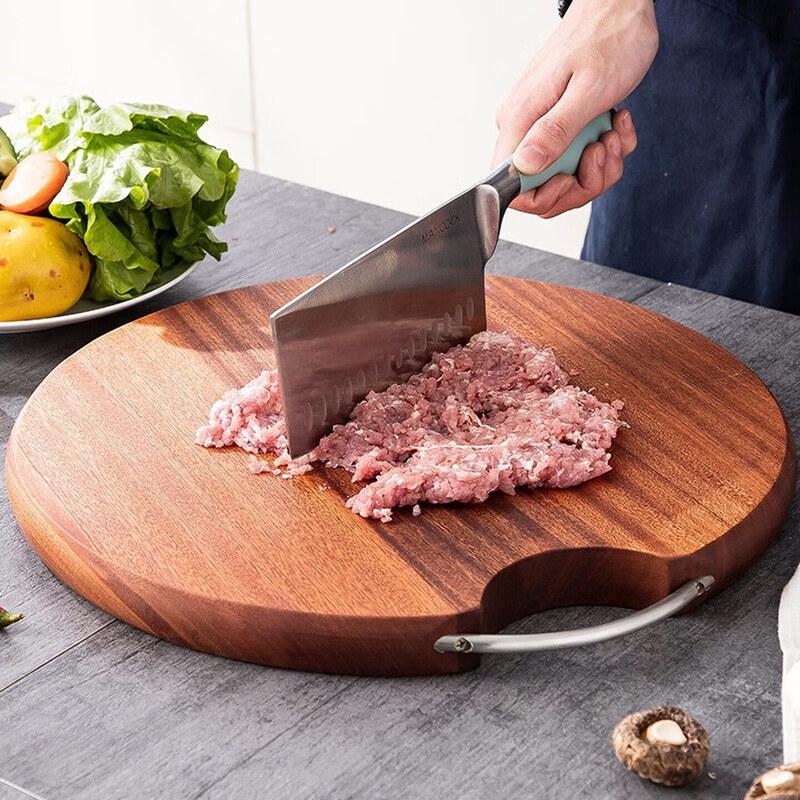maxcook Abanoz Ağacı Yuvarlak Kesme Tahtası