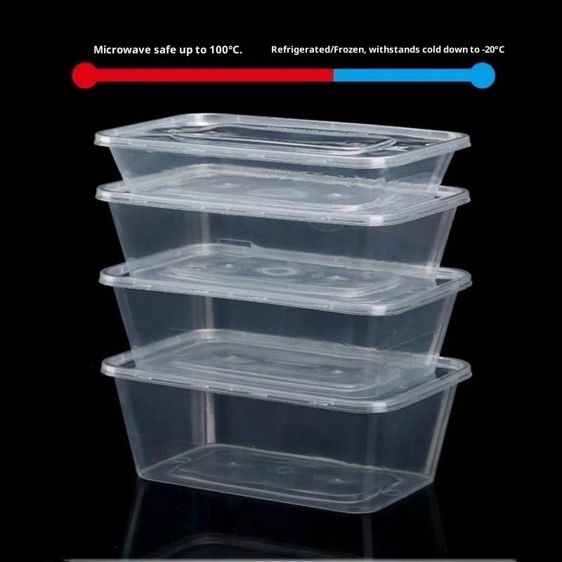 Clear Disposable Food Carry Out Boxes 10Pcs BPA Free Containers for Salad Fruit Cake Lunch Meal Delivery